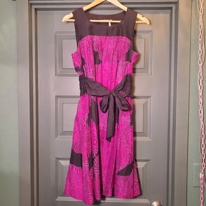 Fabulous Silk black and purple floral dress